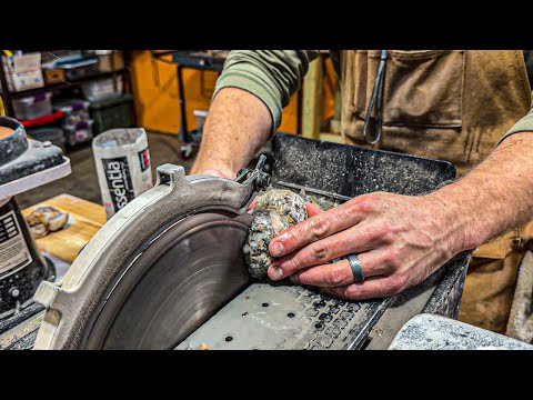 GEODE cutting reveals Beautiful Crystals! Polishing with Expandable Drums/Belts!
