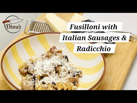 Fusilloni with Italian Sausages and Radicchio 🇮🇹😋#virelvideo #youtubevideo #italianpasta ##Italian