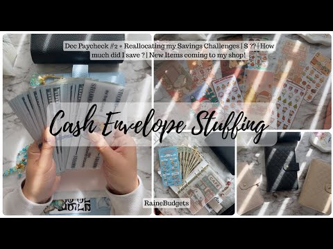 December Paycheck #2 + Reallocating my Saving Challenges| New items to the shop ✨ #cashbudgeting