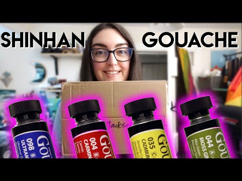 Trying Shinhan Professional Designer's Gouache for the first time ✶ Swatching, Color Mixing & Demo