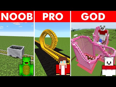 Minecraft NOOB vs PRO: ROLLER COASTER BUILD CHALLENGE