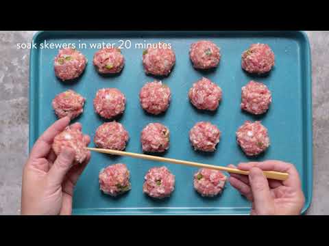 BBQ Pork Meatball Skewers