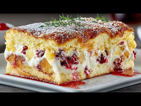 Grandma's apple cheesecake with berries. The best Christmas dessert!
