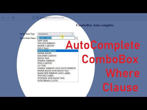 Where Clause in AutoComplete ComboBox in Asp.Net C# with SQL Server | swift learn