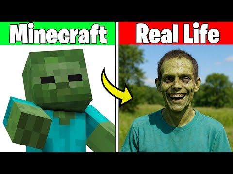 Minecraft Animated Mobs vs Real Life | Real Life version of Minecraft!