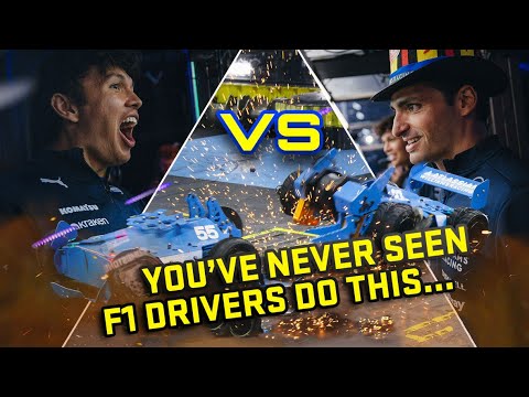 Alex Albon vs Carlos Sainz: F1 drivers in EPIC BattleBots fight for Atlassian Williams Racing