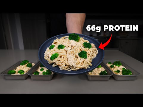 One Pot Chicken Alfredo Meal Prep for Fat Loss