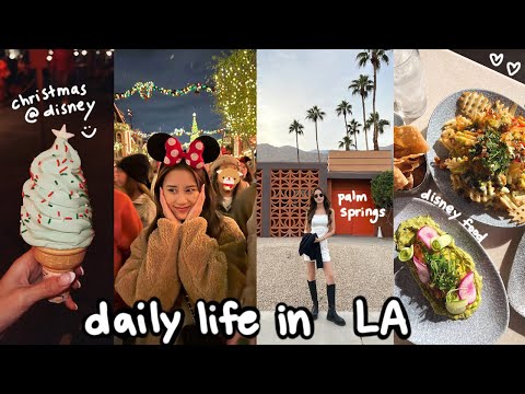 weekly vlog 🎄 holidays at disneyland, palm springs, events, bubble bath, skincare haircare favorites