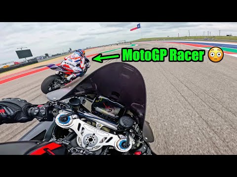 MotoGP RIDER MEETS STREET HOOLIGAN 😳 | BMW M1000rr & Ducati Panigale V4 SP2 COTA Track Day
