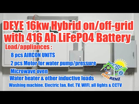16kw DEYE HYBRID SOLAR INSTALLATION FOR 8units of AIR CONDITION UNITS & OTHER LOADS! 