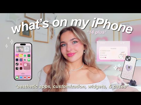 WHATS ON MY IPHONE 14 PLUS 🎀 aesthetic widgets, IOS 18, & cases