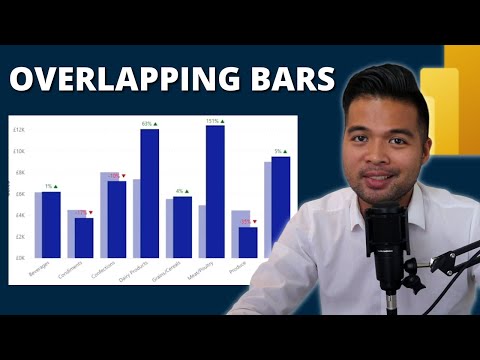 How to show OVERLAPPING BAR CHARTS in Power BI // Show and Compare Variance