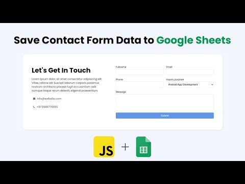 How to Save Form Data to Google Sheets | Contact Form to Google Sheets Integration Tutorial