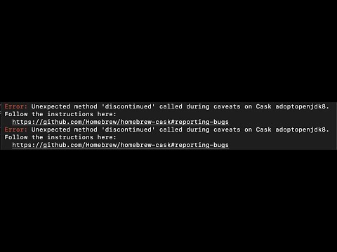 Fix Error: Unexpected method 'discontinued' called during caveats on Cask adoptopenjdk8 (macOS)