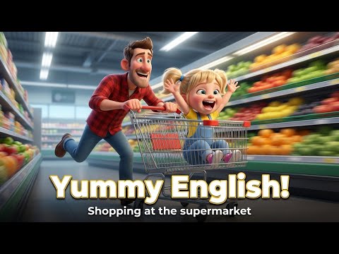Shopping at the Supermarket 🛒 | Food, Colors & Numbers Vocabulary (English Level 2)