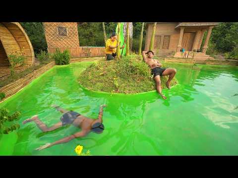 Survival Girl, I Built a Private Modern Villa House for Living Enjoy Life in 2024