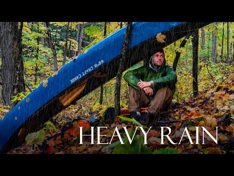 4 Days Solo Fall Camping in Heavy Rain