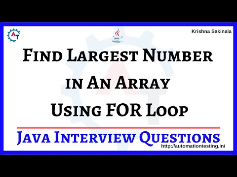 16. Find Largest Number In An Array Using For Loop in Java | Java Interview Questions
