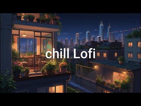 Urban Lofi Balcony 🌃 Chill Study Beats with Coffee & Lights