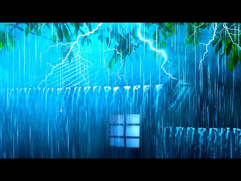 Sleep Deeply in a Cozy Cabin in the Forest with Torrential Rain & Rolling Thunder on a Metal Roof