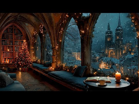 Cozy Winter Study Room in Victorian Christmas Spirit | Melancholy Piano & Violin | Dark Academia