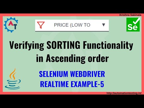 Verify Sort Functionality in Selenium Java | Ascending Order | Krishna Sakinala | Real Time Example5