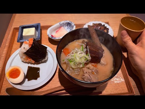A Japanese Salaryman Tries a Unique Onigiri Set Meal in Tokyo, Japan