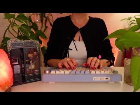 ASMR Cozy Bookstore Check-Out & Customer Service 🌿📚 Soft-Spoken 🤎 Creamy Keyboard 💤 Book Sounds