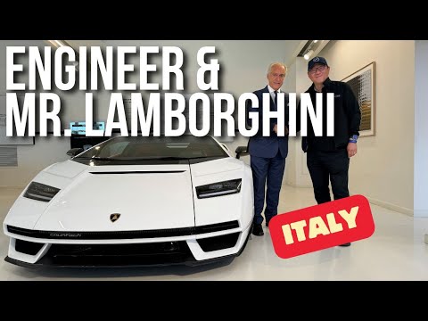 ENGINEER VISITS MR. LAMBORGHINI AT LAMBORGHINI HEADQUARTERS IN ITALY