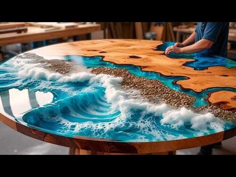 Building An Ocean-Themed Epoxy Table - Simple Materials Have Created A Perfect Masterpiece.