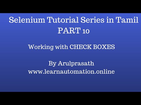 Selenium Tutorial series | Tamil | PART  10 - Working with Check Boxes