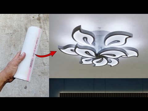 How to Make a Modern Style LED Ceiling Lamp from PVC Pipe | DIY Ceiling Light