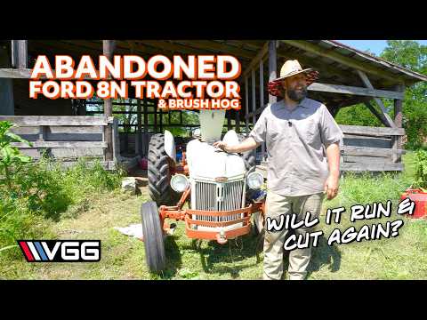 BARN FIND 1950 Ford 8n Tractor!  Will It RUN AND Brush Hog?