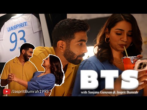 Sanjana Ganesan and Jasprit Bumrah at a shoot | Behind the Scenes