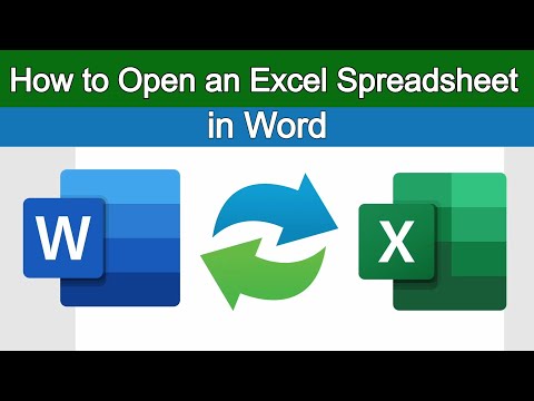 How to Open an Excel Spreadsheet in Word