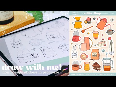 ✸ draw with me on procreate! ✏️ how i design stickers, formatting for cricut plus hints and tips! ☺