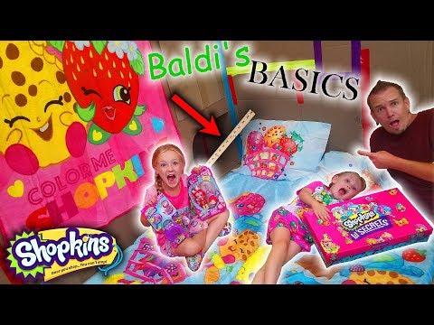 Baldi's Basics in Real Life Slumber Party! Shopkins Lil Secrets Toy Scavenger Hunt!!