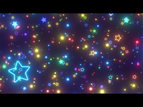Fly Through Millions Of Rainbow Colored Neon Glow Rounded Star Shapes 4K Moving Wallpaper Background