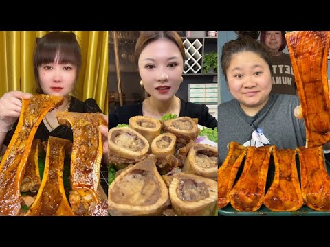 Chinese Food Mukbang Eating Show | Red beef bone marrow | Beef Bone Marrow Challenge #29(P85-87)