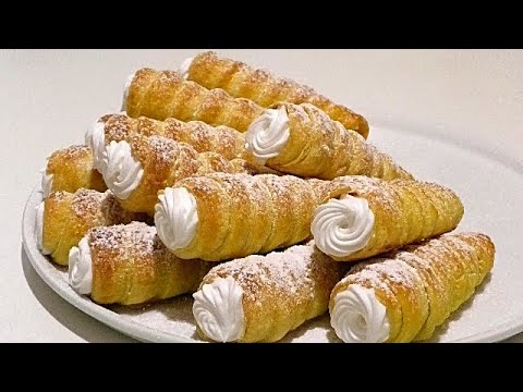 СЛОЁНЫЕ ТРУБОЧКИ С КРЕМОМ  как в детстве / Cream rolls