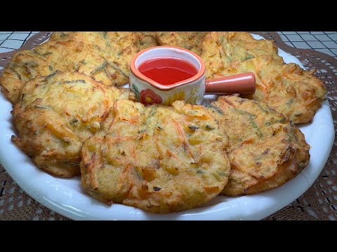 炸菜饼食谱 | 外脆里嫩 简单又美味的小吃 | Crispy Fried Vegetable Fritters Recipe