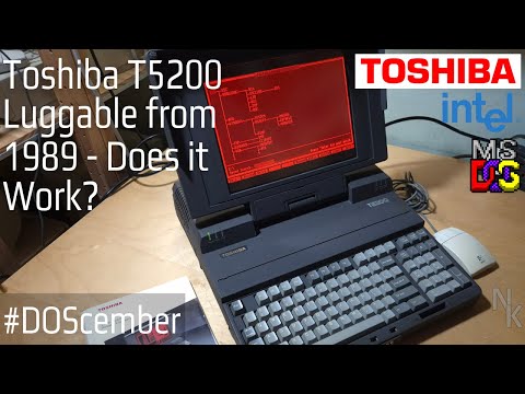 Toshiba T5200 Luggable from 1989 - Does it work? #doscember