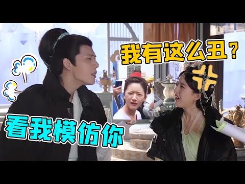 赵露思王安宇假装吵架，还模仿对方表情包，我劝你俩别太好笑 #赵露思 #王安宇