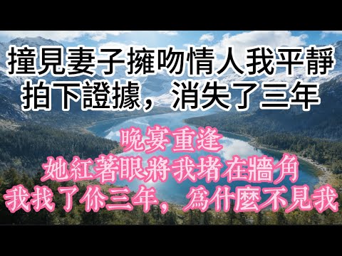 撞見妻子擁吻情人，我平靜拍下證據，消失了三年。晚宴重逢，她紅着眼將我堵在牆角：「我找了你三年，爲什麼不見我？」#故事 #情感 #小说