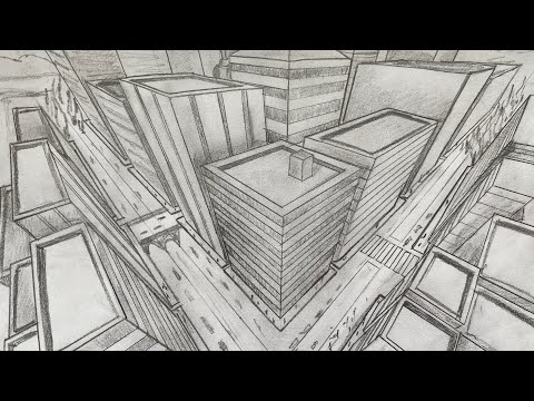 3 Kaçışlı Perspektif Nasıl Çizilir ? / How to draw 3 point perspective?