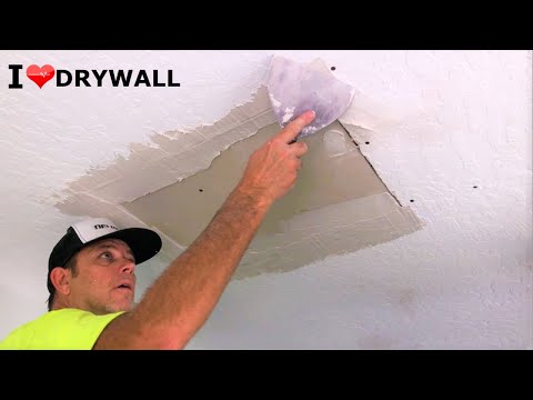 How To Repair WATER DAMAGED DRYWALL CEILING- Step by Step