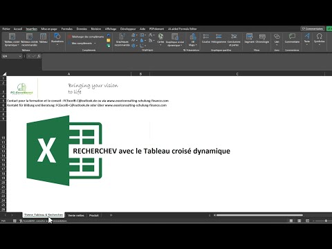RECHERCHEV avec le tableau croisé dynamique