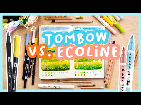 Comparing Brush Pens! Tombow vs. Ecoline ✨