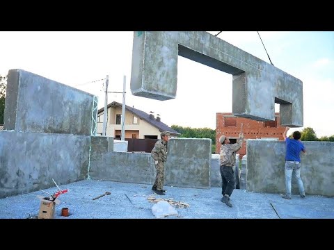 We built a house out of big blocks. Step by step construction process