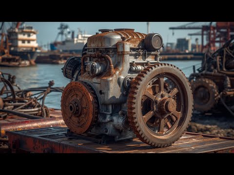 Unbelievable! Speedboat Engine from Accident Left in a Scrap Yard | Restored Like New